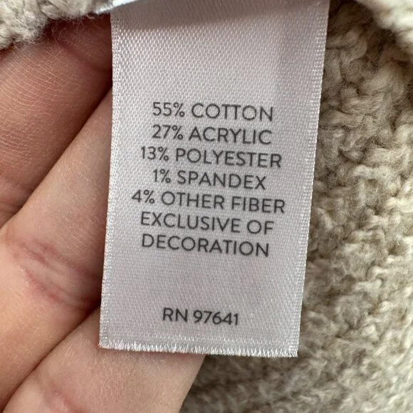 Pure Jill Hand-Stitched Details Sweater woman’s size XL Oatmeal Minimalist - Picture 6 of 10